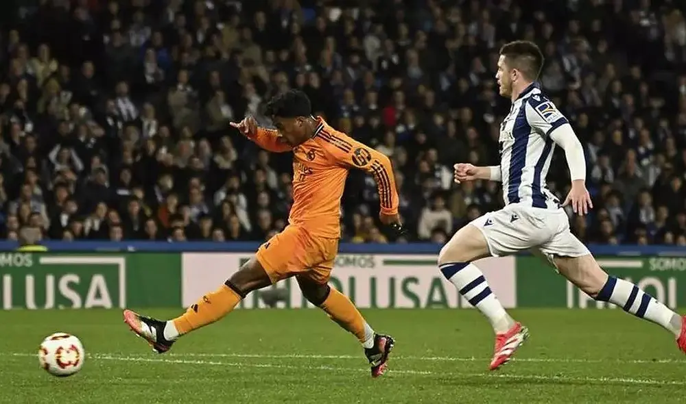 Endrick marcó el único tanto con el que Real Madrid derrotó a Real Sociedad en el duelo de ida. Foto: AFP
