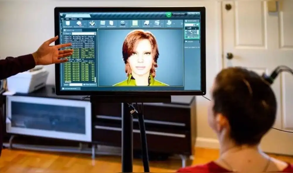 Se le mostró un texto en un monitor y se le solicitó que comenzara a intentar hablar en silencio tan pronto como apareciera un mensaje visual de "GO". Foto: Noah Berger.