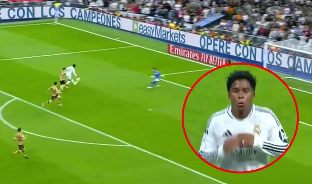 Endrick anotó sensacional gol para empatar el partido entre Real Madrid y Real Sociedad. Foto: captura/América TV