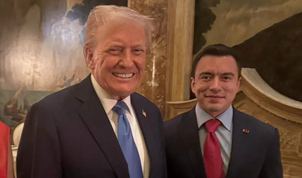 Noboa compartió una imagen junto a Trump en redes sociales. Foto: DanielNoboaOk/X Noboa compartió una imagen junto a Trump en redes sociales. Foto: DanielNoboaOk/X