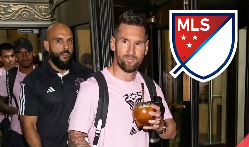 La vez que Yassine Cheuko escoltó a Messi en uno de sus partidos de la liga estadounidense MLS. Foto: Inter Miami