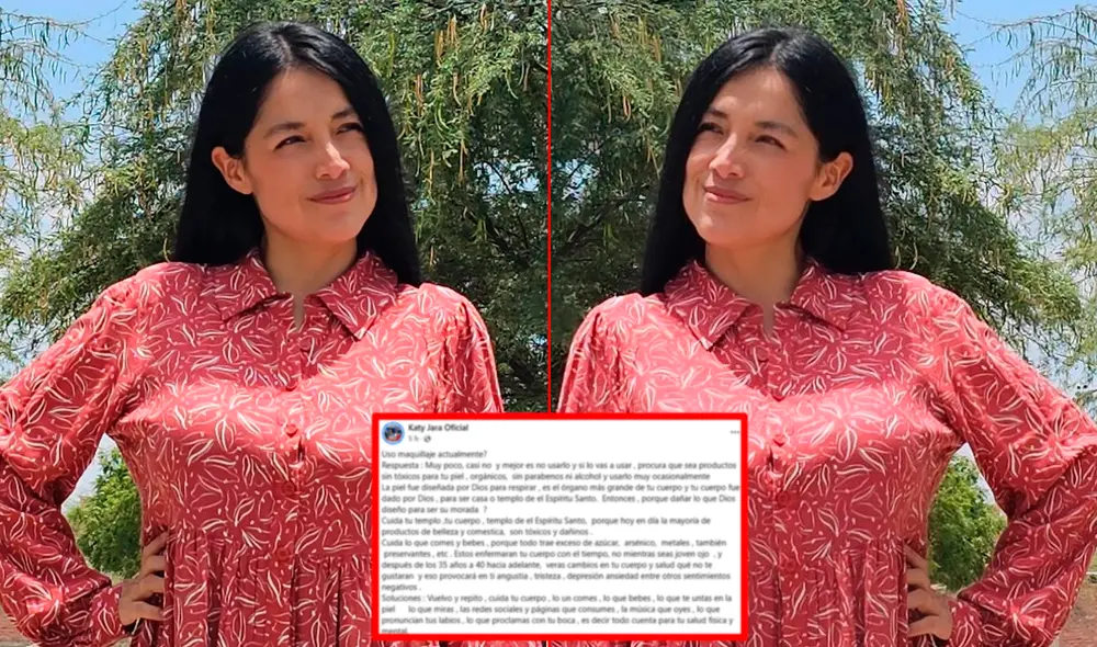 Katy Jara mencionó que se maquilla poco, sugiriendo productos orgánicos y enfatizando la importancia de cuidar el cuerpo como "templo del Espíritu Santo".