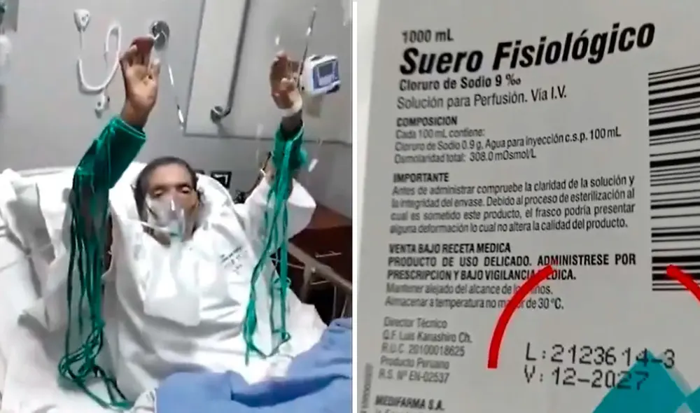 Adulta mayor permanece inconsciente tras administración de mezcla de suero fisiológico. Foto: composición LR/Panamericana