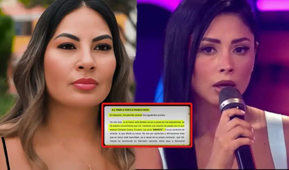 Pamela López negó haber mancillado el honor de Pamela Franco, quien le pidió rectificarse en su carta notarial. Foto: Composición LR/América TV Pamela López negó haber mancillado el honor de Pamela Franco, quien le pidió rectificarse en su carta notarial. Foto: Composición LR/América TV