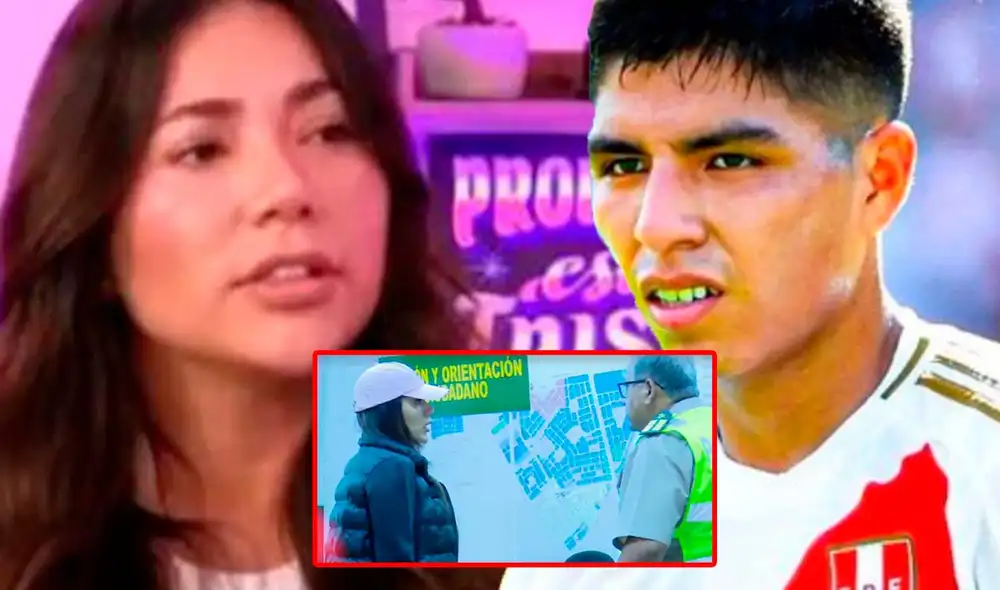 Olenka Mejía fue ampayada con Piero Quispe. Foto: Composición LR/Captura/YouTube