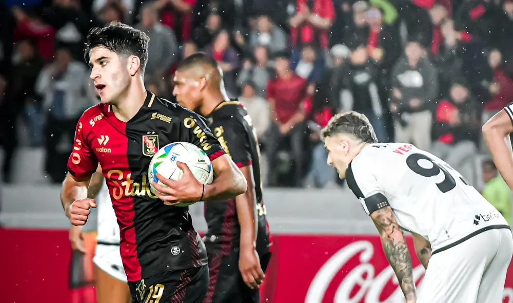 Gregorio Rodríguez marcó el primer gol de Melgar ante Vasco da Gama. Foto: X/Melgar
