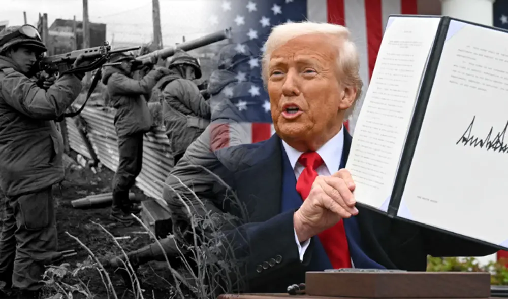 Donald Trump impone arancel del 41% a productos de las Islas Malvinas en medio de conmemoración de la Guerra de las Malvinas. Foto: composición LR Donald Trump impone arancel del 41% a productos de las Islas Malvinas en medio de conmemoración de la Guerra de las Malvinas. Foto: composición LR