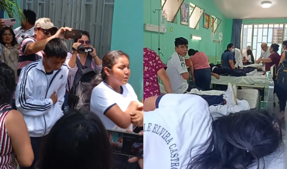 Los servicios médicos del centro de salud colapsaron tras la llegada de más de una docena de escolares afectados. Foto: composición LR