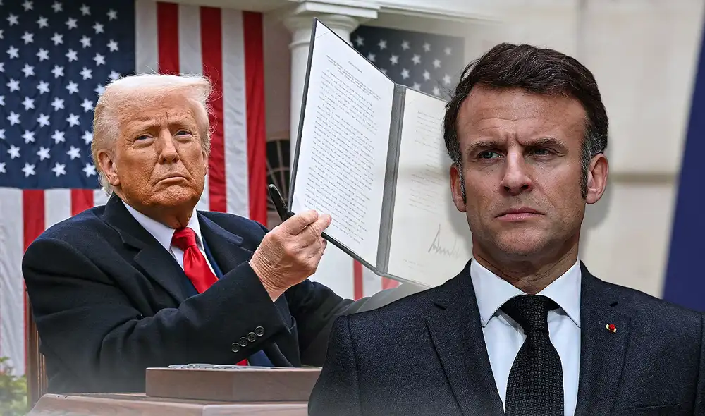 Emmanuel Macron, presidente francés, instó a las empresas europeas a reconsiderar sus estrategias de inversión en un entorno que ahora es hostil. Foto: AFP.