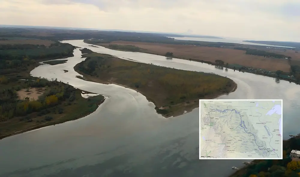 El río Misuri, con 3.943 kilómetros de longitud, es el más largo de los Estados Unidos y uno de los más importantes del mundo.