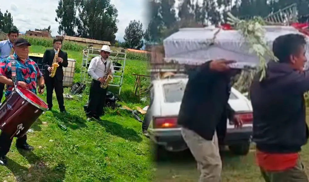 El dueño del perrito no dudó en despedir a su amigo fiel con todos los honores: un ataúd y música hasta su última morada. Foto: composición LR / TikTok / @Héctorvalenciacarhuamaca