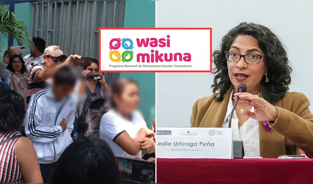 La ministra Leslie Urteaga enfrentará una interpelación en el Congreso por intoxicación de escolares con alimentos de Wasi Mikuna. | Composición LR.