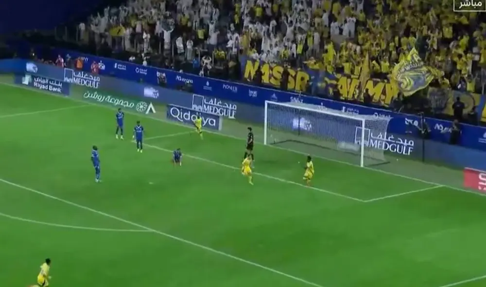 Cristiano Ronaldo aumentó la ventaja del Al Nassr sobre Al Hilal por la Liga Saudí. Foto: captura/SSC 1