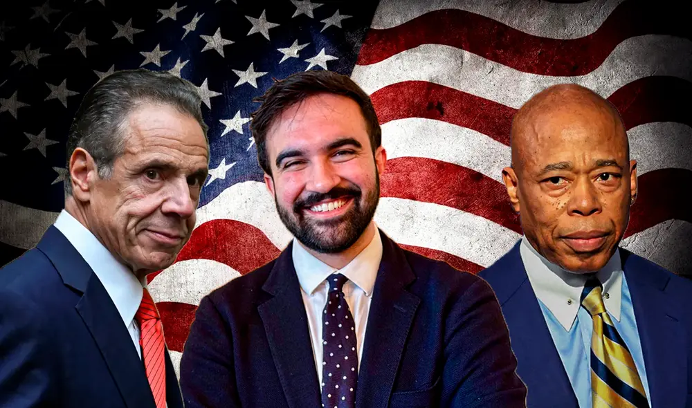 Las últimas encuestas revelan que Andrew Cuomo lidera la contienda con un 30% de apoyo, Zohran Mamdani con un 10% y Adams con un 8%. Foto: Composición LR/La Noticia/amNY/CNN/The New York Editorial Board