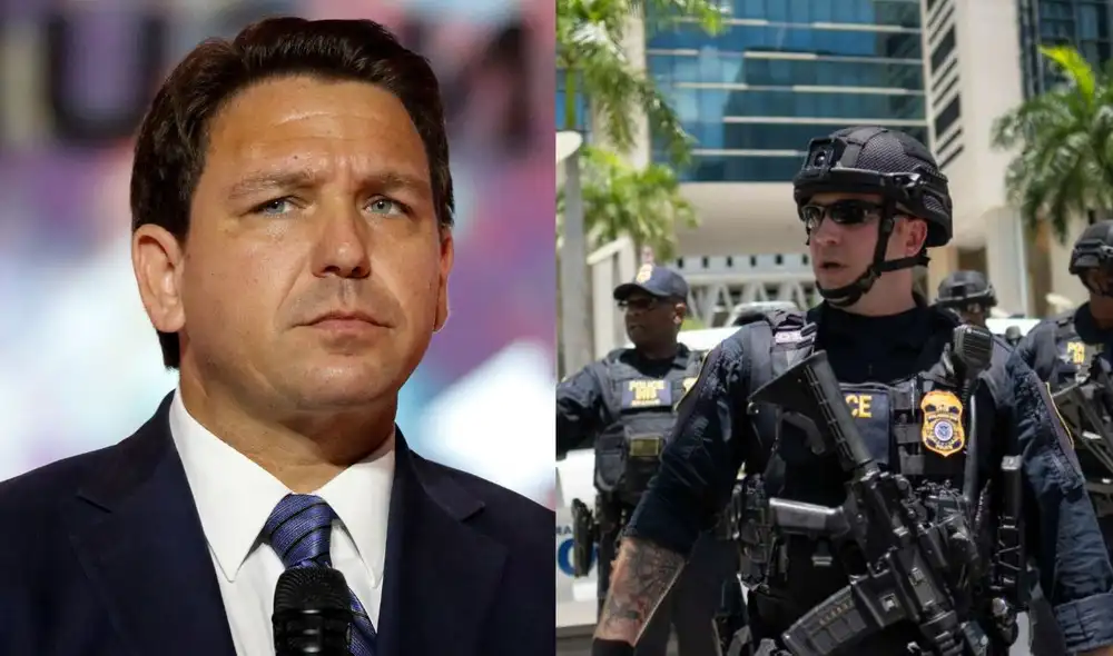 Ron DeSantis entrega bono de US$5.000 a miles de nuevos agentes y refuerza la seguridad en Florida. Foto: composición LR/AFP.