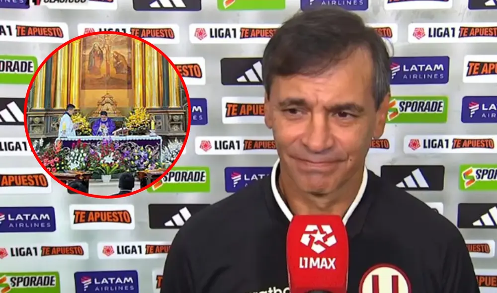 Fabián Bustos aseguró que el sacerdote siempre acompaña al equipo. Foto: captura de L1 Max/Universitario Fabián Bustos aseguró que el sacerdote siempre acompaña al equipo. Foto: captura de L1 Max/Universitario
