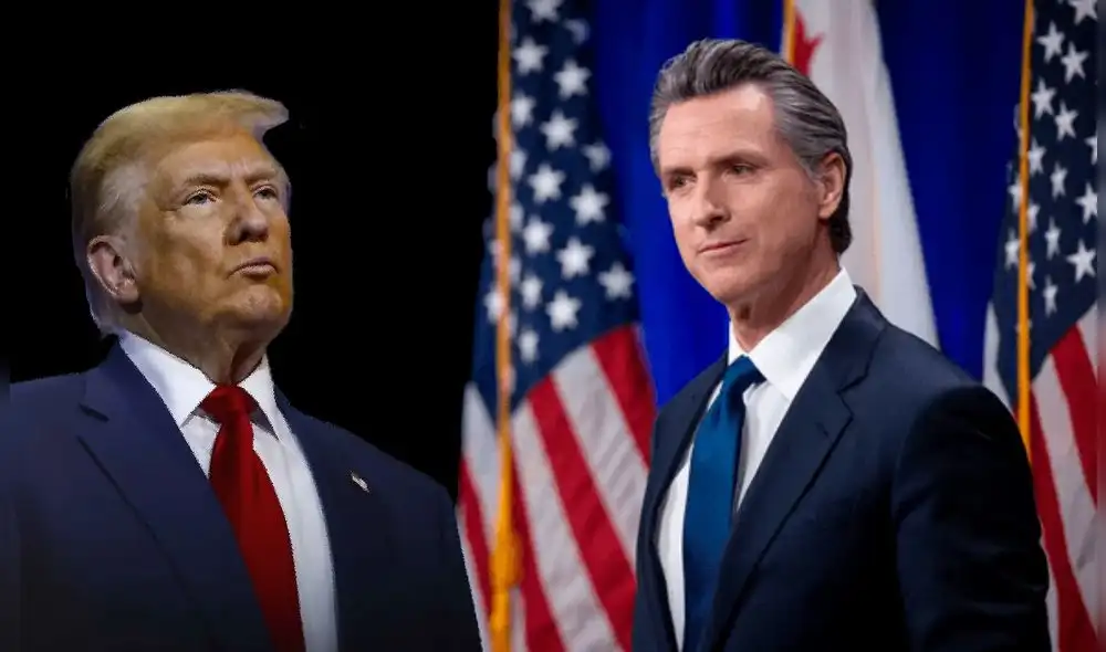El gobernador Gavin Newsom y el presidente Donald Trump están en el centro de la disputa por los aranceles a California. Foto: CNN/ CalMatters El gobernador Gavin Newsom y el presidente Donald Trump están en el centro de la disputa por los aranceles a California. Foto: CNN/ CalMatters