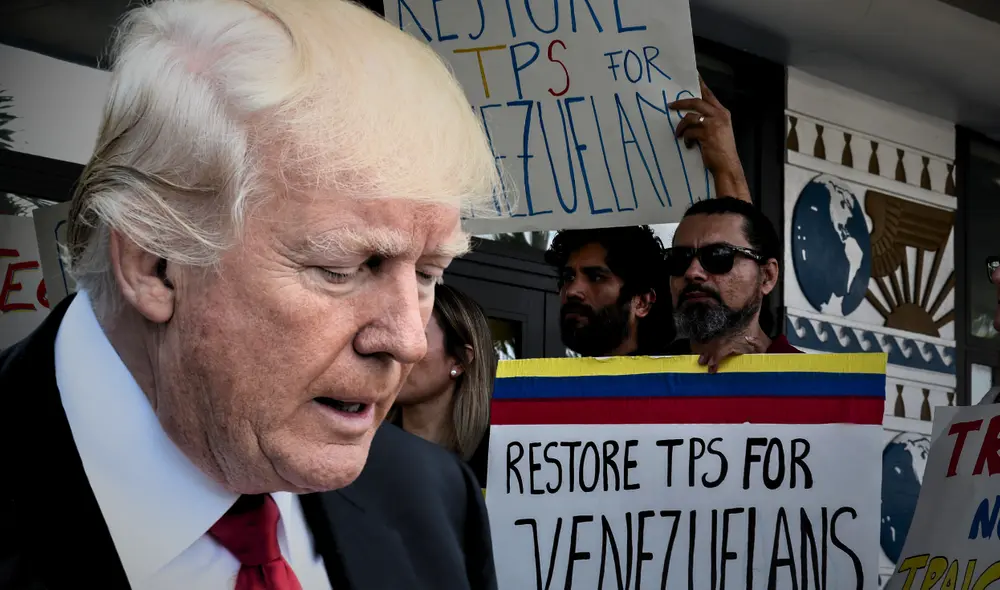 Orden judicial frena a Donald Trump y evita la cancelación del TPS para inmigrantes venezolanos en Estados Unidos. Foto: composición LR/AFP Orden judicial frena a Donald Trump y evita la cancelación del TPS para inmigrantes venezolanos en Estados Unidos. Foto: composición LR/AFP