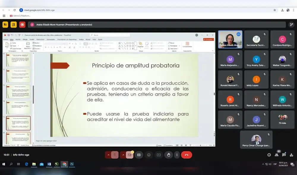 Los asistentes también conocieron la Mesa de Partes Electrónica, crucial para la presentación de documentos en casos de alimentos. Los asistentes también conocieron la Mesa de Partes Electrónica, crucial para la presentación de documentos en casos de alimentos.