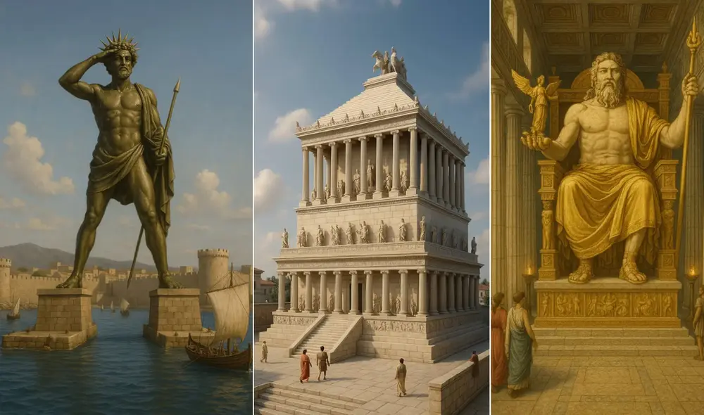 La inteligencia artificial muestra de manera gráfica cómo se verían las antiguas siete maravillas del mundo. Foto: composición LR/ChatGPT La inteligencia artificial muestra de manera gráfica cómo se verían las antiguas siete maravillas del mundo. Foto: composición LR/ChatGPT