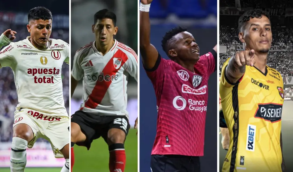 Universitario, River Plate, Independiente y Barcelona SC integran el grupo B de la Copa Libertadores. Foto: composición GLR