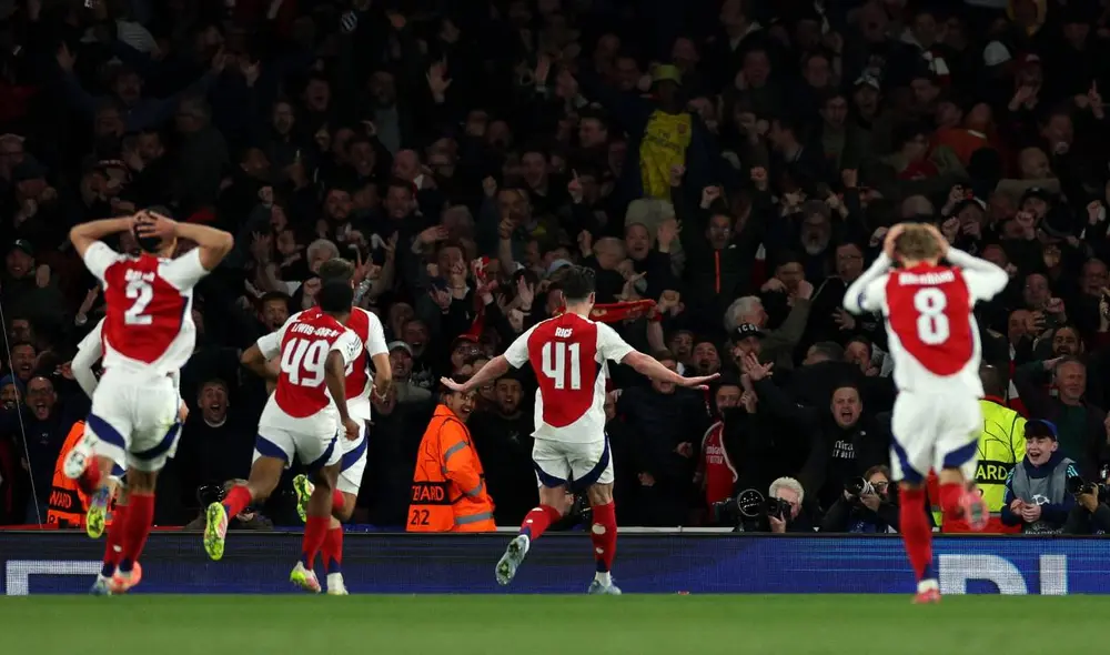 Declan Rice se lució con un doblete en la victoria del Arsenal ante el Real Madrid. Foto: AFP