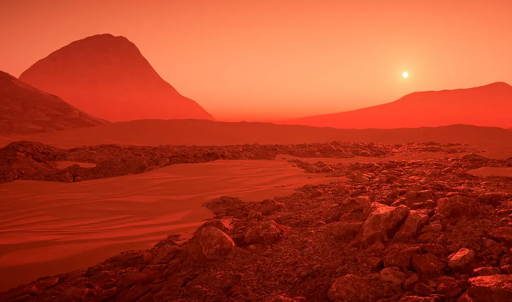 Un nuevo estudio ha revelado la existencia de especies que pueden resistir la intensa radiación ionizante que incide sobre la superficie de Marte. Foto: IStock