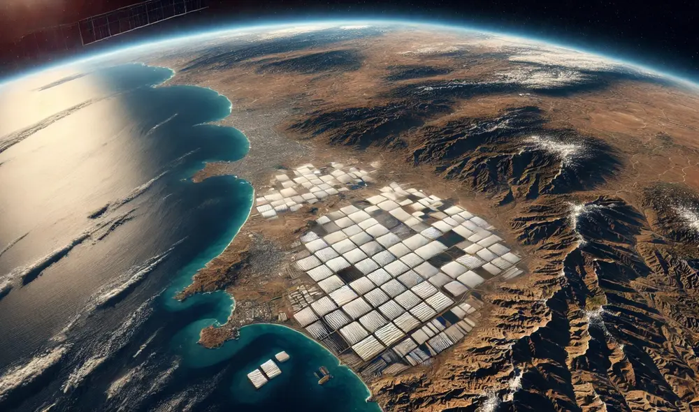 Esta producción es tan alta que permite abastecer a gran parte del continente europeo con cultivos como tomates, melones, pepinos y pimientos. Foto: Dall-e