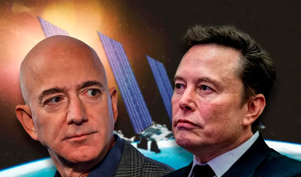 Amazon ha comenzado su nuevo proyecto satelital, que busca competir con Starlink, de SpaceX. Foto: composición LR/AFP.