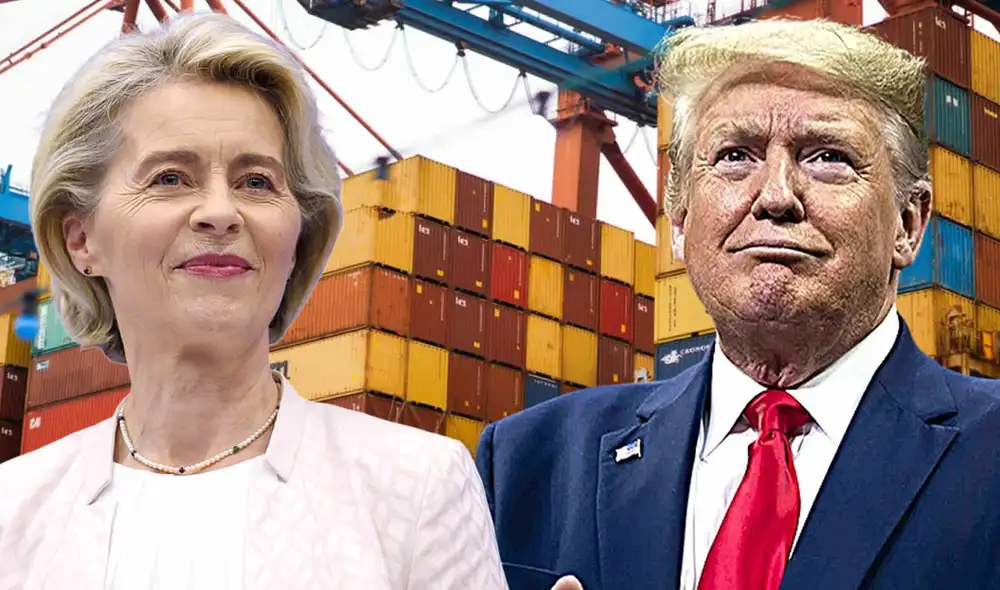 Von der Leyen informó que la UE reconoce la decisión de Trump de mantener un arancel del 10% y suspender por 90 días los adicionales para países que optaron por el diálogo. Foto: Composición LR. Von der Leyen informó que la UE reconoce la decisión de Trump de mantener un arancel del 10% y suspender por 90 días los adicionales para países que optaron por el diálogo. Foto: Composición LR.