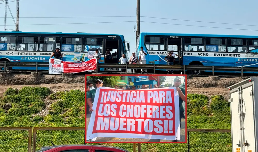 Miles de transportistas se dirigen al Congreso de la República para exigir medidas efectivas contra la ola de asesinatos. Foto: Rosario Rojas
