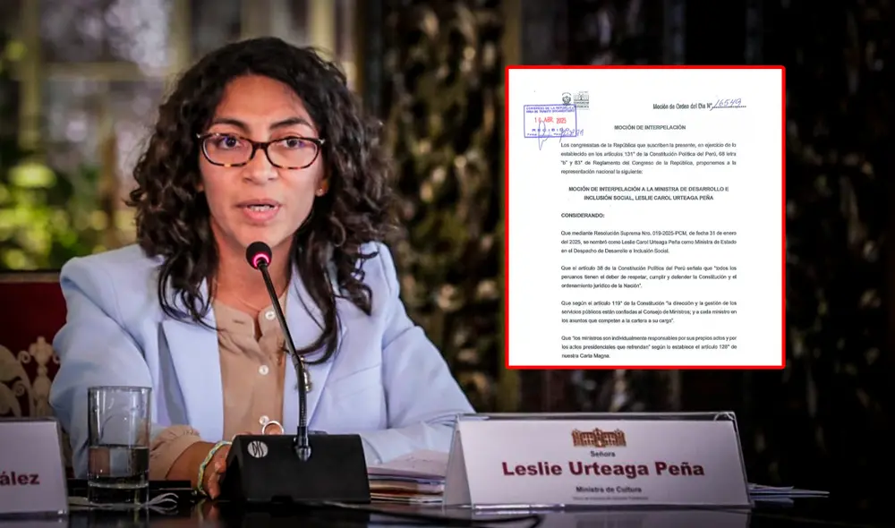 Leslie Urteaga podría ser interpelada por el Congreso de la República | Composición: LR. Leslie Urteaga podría ser interpelada por el Congreso de la República | Composición: LR.