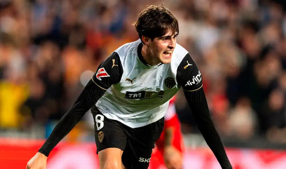Javier Guerra anotó el único gol del partido ante el Sevilla. Foto: Valencia CF