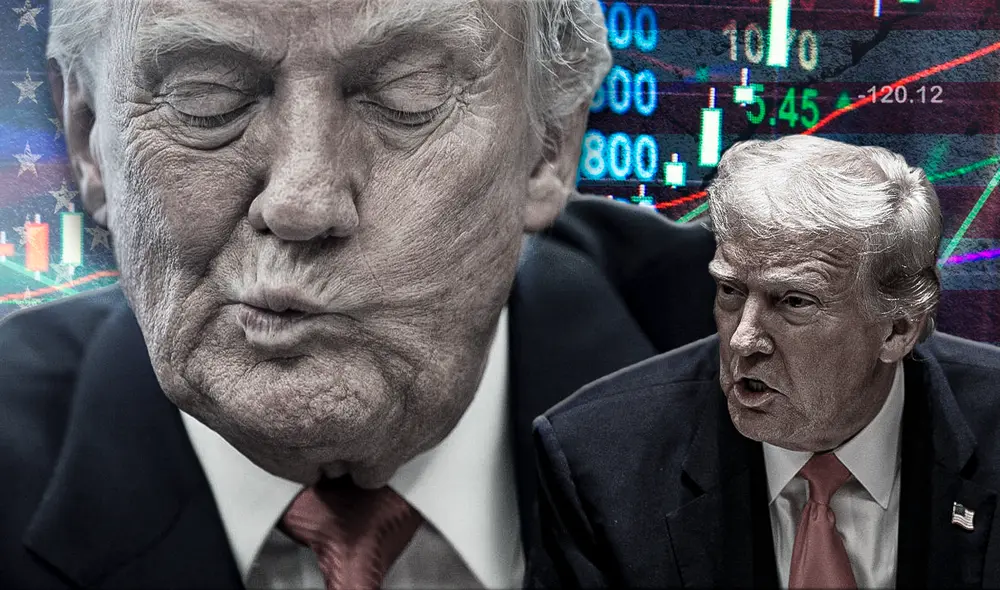 Donald Trump había publicado, horas antes del cambio arancelario, un mensaje en Truth Social en el que alentó a invertir en acciones. Foto: composición LR/AFP. Donald Trump había publicado, horas antes del cambio arancelario, un mensaje en Truth Social en el que alentó a invertir en acciones. Foto: composición LR/AFP.