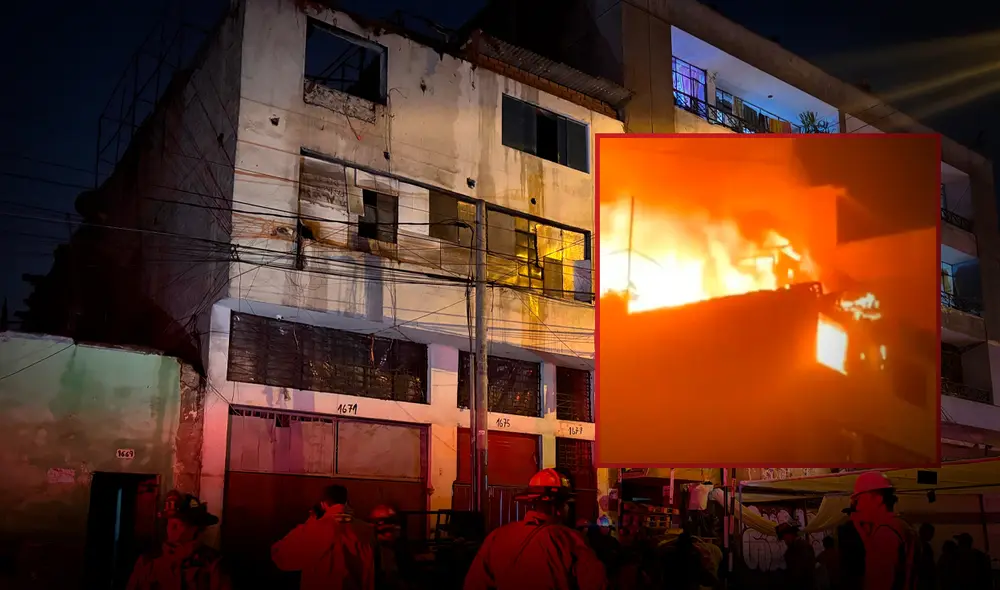 El fuego consume toda una vivienda en la av. Aviación. Foto: Composición LR
