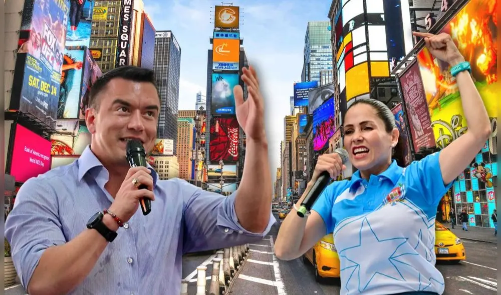 Los inmigrantes ecuatorianos en Nueva York podrán votar por Daniel Noboa y Luisa González por la segunda vuelta de las elecciones en Ecuador 2025. Foto: Composición LR/AFP/Go City