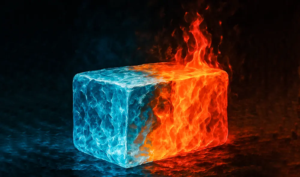 En esta nueva fase, los espines "calientes" y "fríos" intercambian posiciones, lo que permite transiciones de fase extremadamente precisas. Foto: IA/La República. En esta nueva fase, los espines "calientes" y "fríos" intercambian posiciones, lo que permite transiciones de fase extremadamente precisas. Foto: IA/La República.