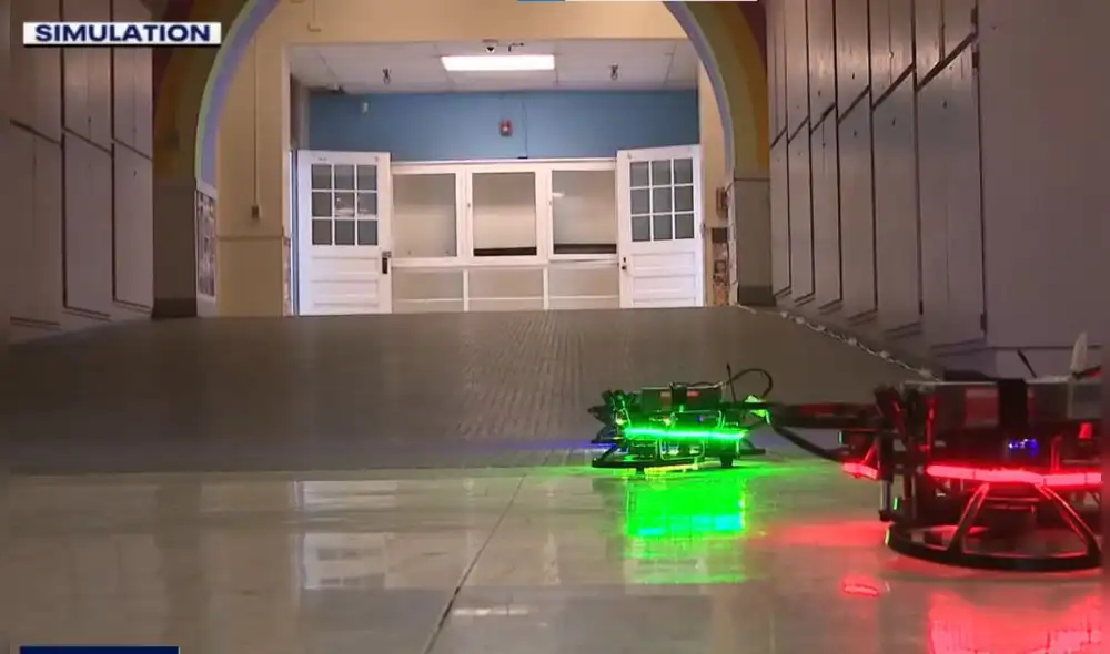 Los drones, operados de forma remota desde Austin, Texas, podrían neutralizar a un tirador en menos de 60 segundos. Foto: Campus Guardian Angel Los drones, operados de forma remota desde Austin, Texas, podrían neutralizar a un tirador en menos de 60 segundos. Foto: Campus Guardian Angel