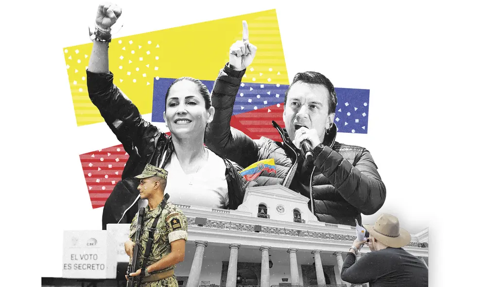 La segunda vuelta entre González y Noboa es este 13 de abril. Foto: composición LR