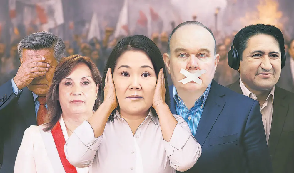 A un año de las elecciones, el Perú se desangra y los políticos persiguen su agenda personal. Imagen generada con AI