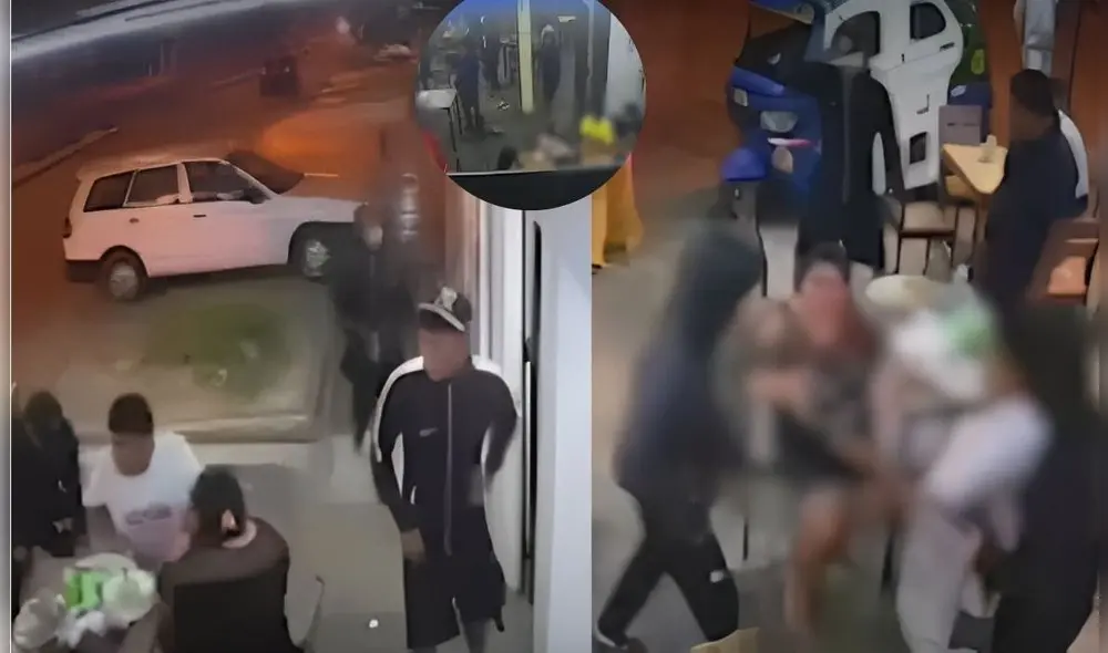 Delincuentes robaron en chifa de SMP y luego huyeron rápidamente. Foto: Composición LR/Captura de pantalla del asalto