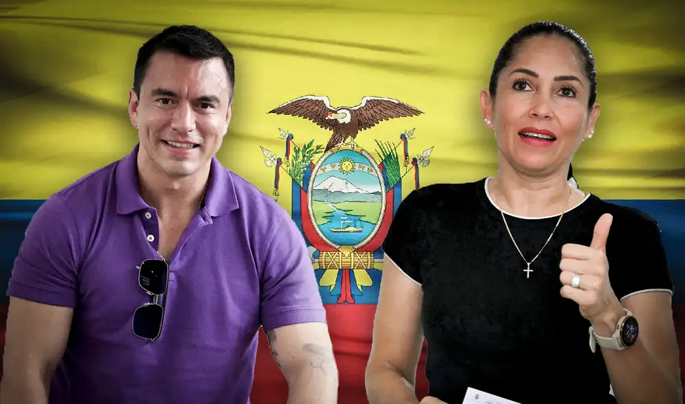 Daniel Noboa y Luisa Gonzáles se disputan la presidencia de Ecuador. El CNE será el encargado de anunciar al ganador de estos comicios. Foto: composición LR/AFP