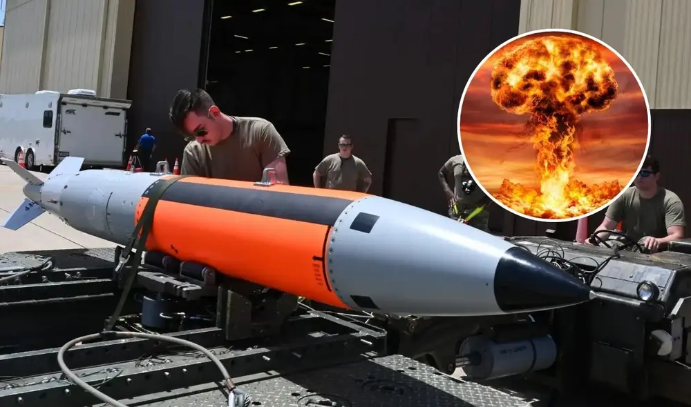 La nueva bomba nuclear de EE.UU., la B61-13, tiene una potencia de 360 kilotones, suficiente para arrasar ciudades enteras. Foto: composición LR