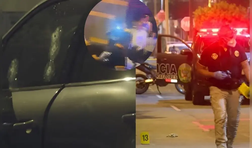 Delincuentes dejaron gravemente a policía en Miraflores tras disparar a camioneta donde se encontraba. Foto: Composición LR/Captura de pantalla de YouTube