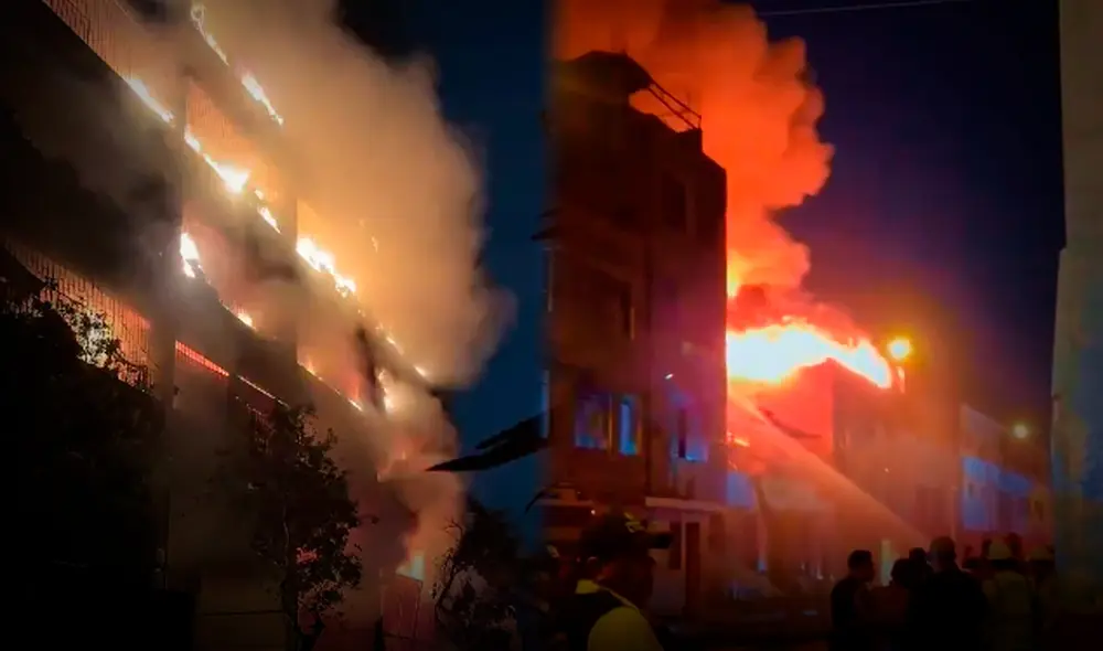 Más de 30 unidades de bomberos se encuentran en la zona del incendio tratando de controlar la emergencia. Foto: Bombero Asociación/Gino Saco