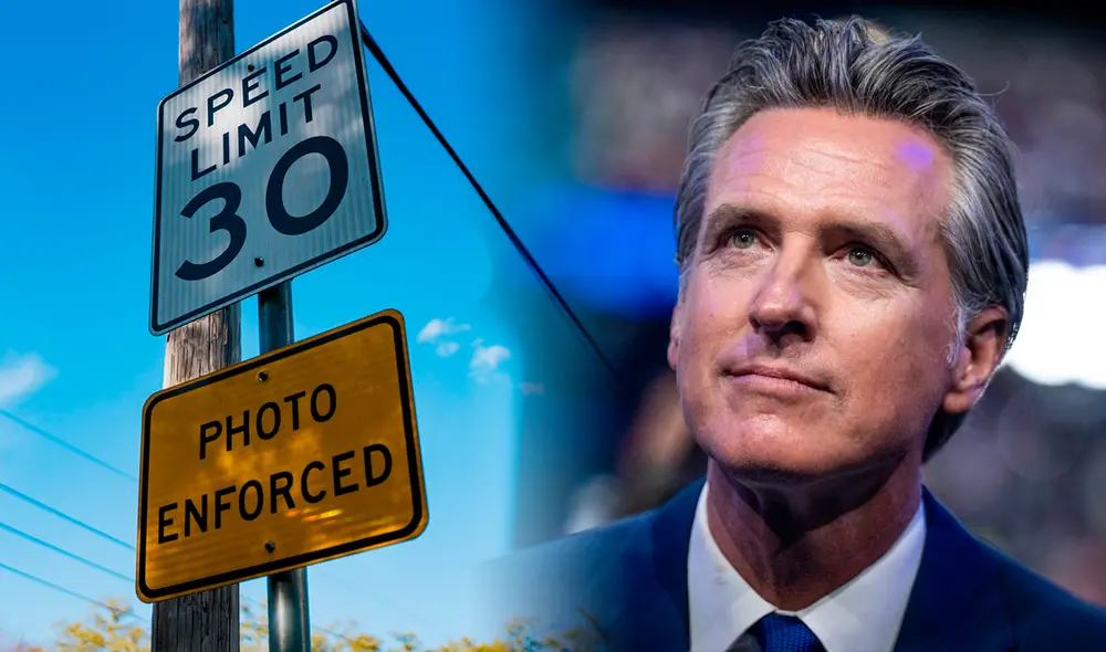 Gavin Newsom firmó la ley AB 645, que impone importante multas para conductores que cometan una infracción. Foto: Composición LR