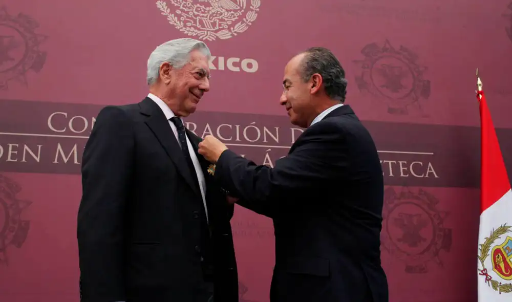 Mario Vargas Llosa y Felipe Calderón siempre tuvieron una cordial relación. Foto: difusión