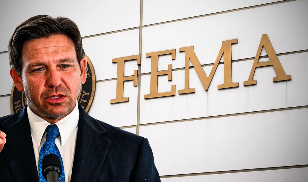 Ron DeSantis mostró su apoyo a la intención de Donald Trump en recortar fondos al FEMA. Foto: Composición LR/AFP