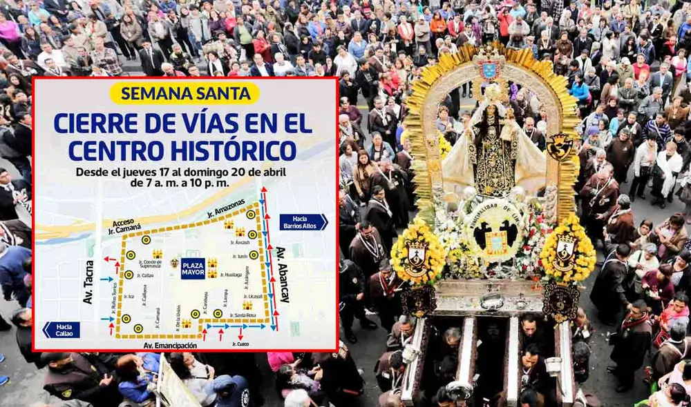 La Municipalidad de Lima insta a la población a respetar el cierre de calles en el Centro de Lima por Semana Santa. Foto: composición LR/Andina