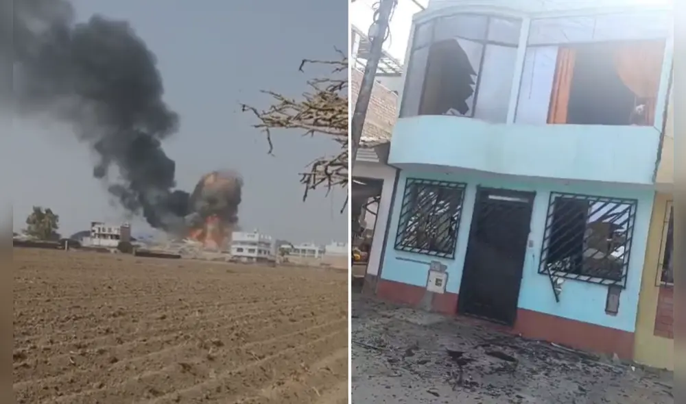 Incendio en Lurín tras explosión de almacén. Foto: composición/ difusión.